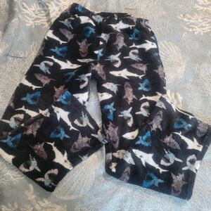 Boy's Shark Print Fleece Pajama Pants Size L (10-12)